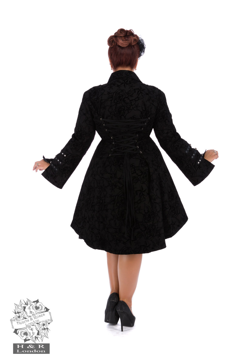 Black Flocked Tattoo Coat